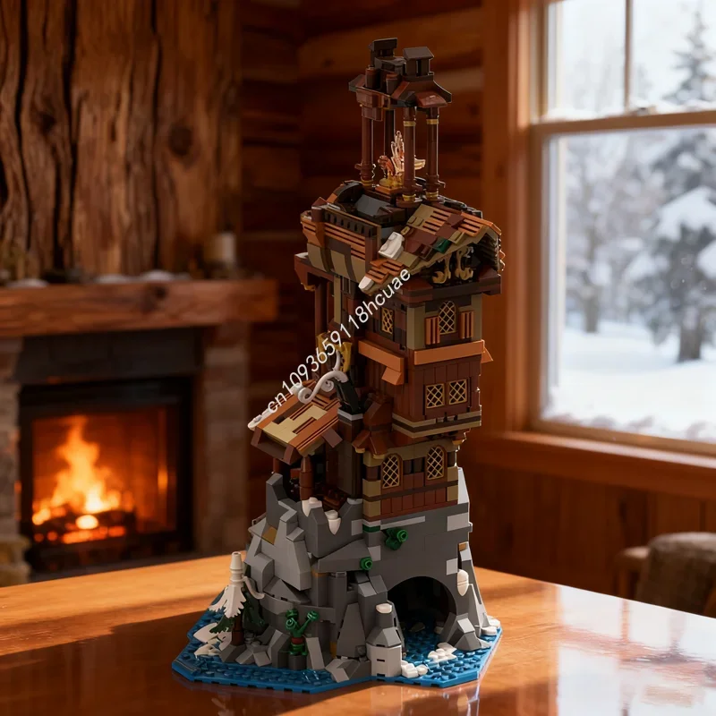 

1318 шт. MOC, идеи маяка викингов и модель CUUSOOed, строительные блоки, игрушка, сборка рождественских подарков, креативная идея, кирпич, день рождения