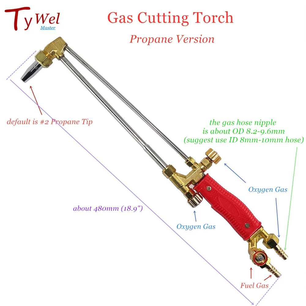 Imagem -03 - Tocha de Corte a Gás Cortador de Metal Oxigênio Propano Acetileno Liquefeito Gás Natural G0130 Pistola de Corte 10100 mm