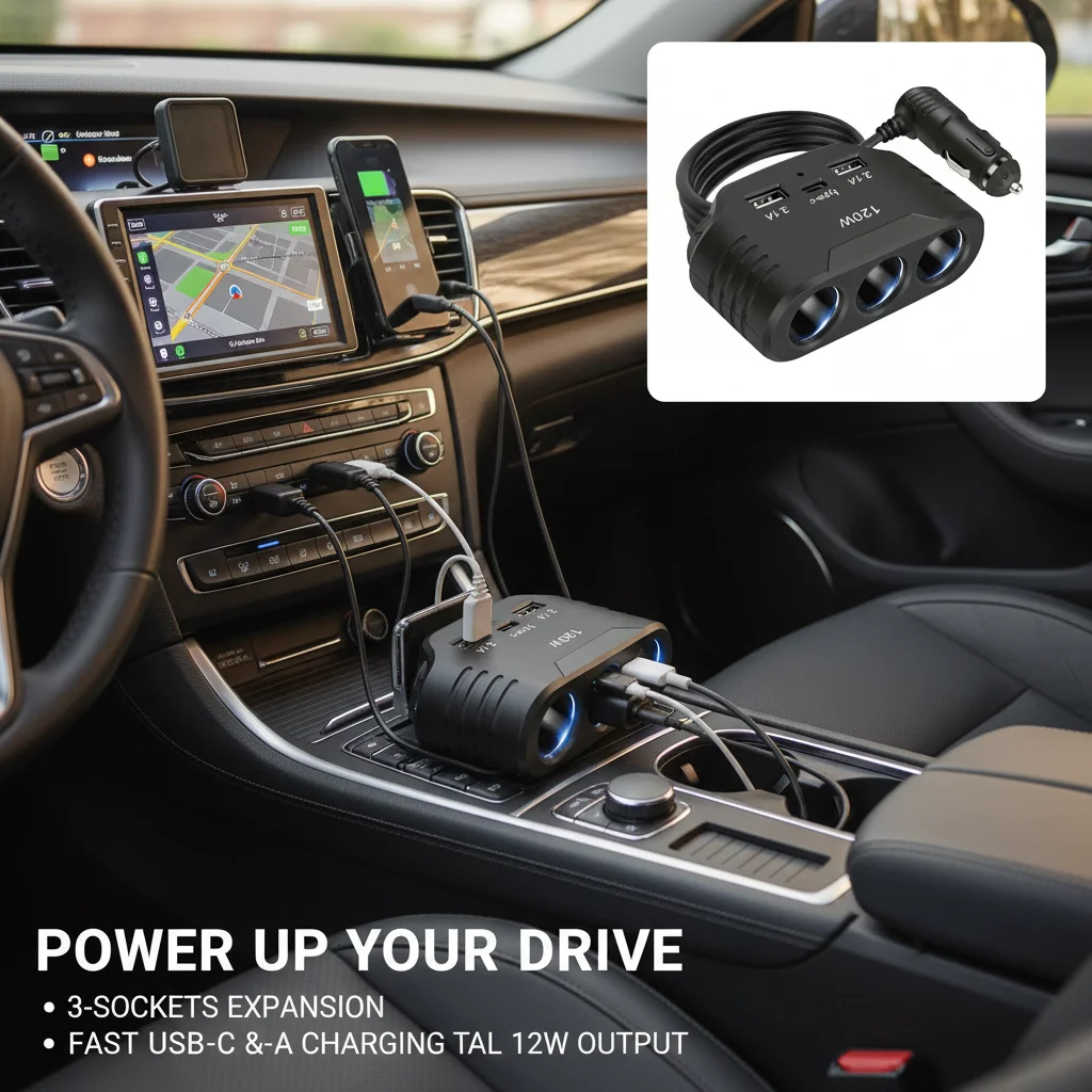 

Автомобильный разветвитель прикуривателя PD QC3.0 с двумя USB-портами, 120 Вт, 12В/24В, быстрое зарядное устройство, адаптер питания для автомобильного видеорегистратора