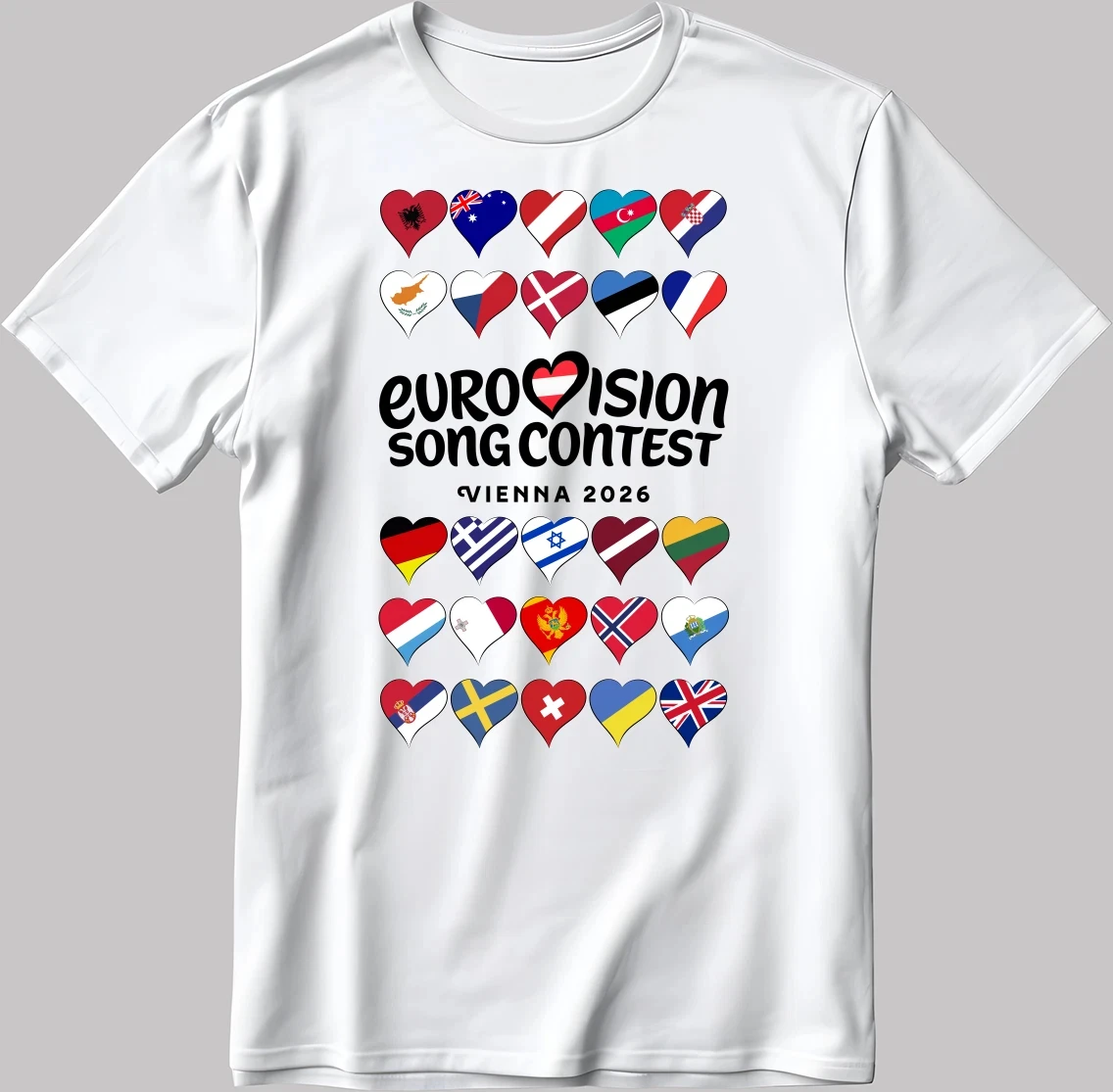 All Eurovision Song Contest Vienna, Austria 2026 Men / Women T Shirt Fashion Casual Pure Short-sleeved Top Y2K T-shirt
