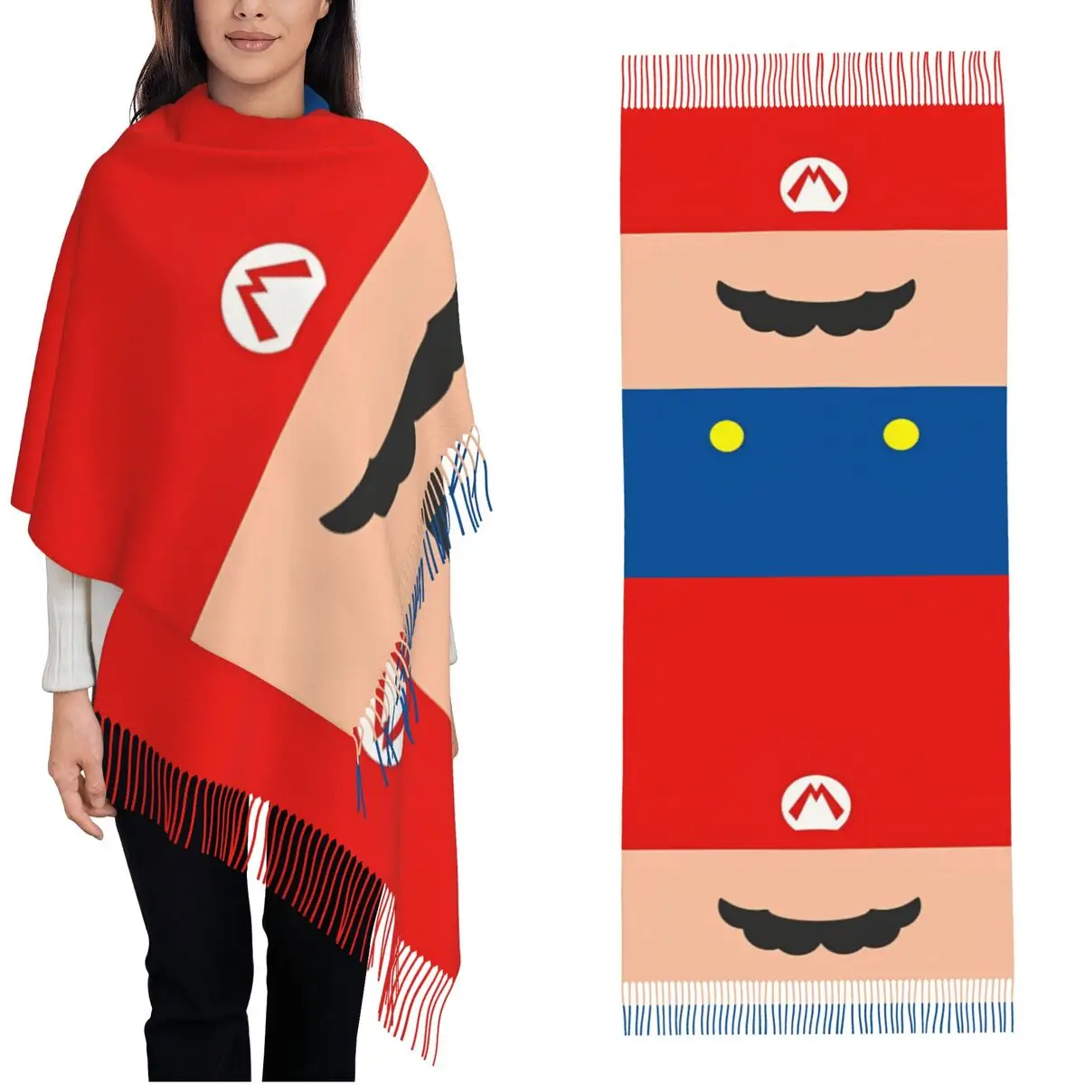Marios Games Scarf for Women Fall Winter Pashmina Shawls and Wrap Long Shawl Scarf for Daily Wear