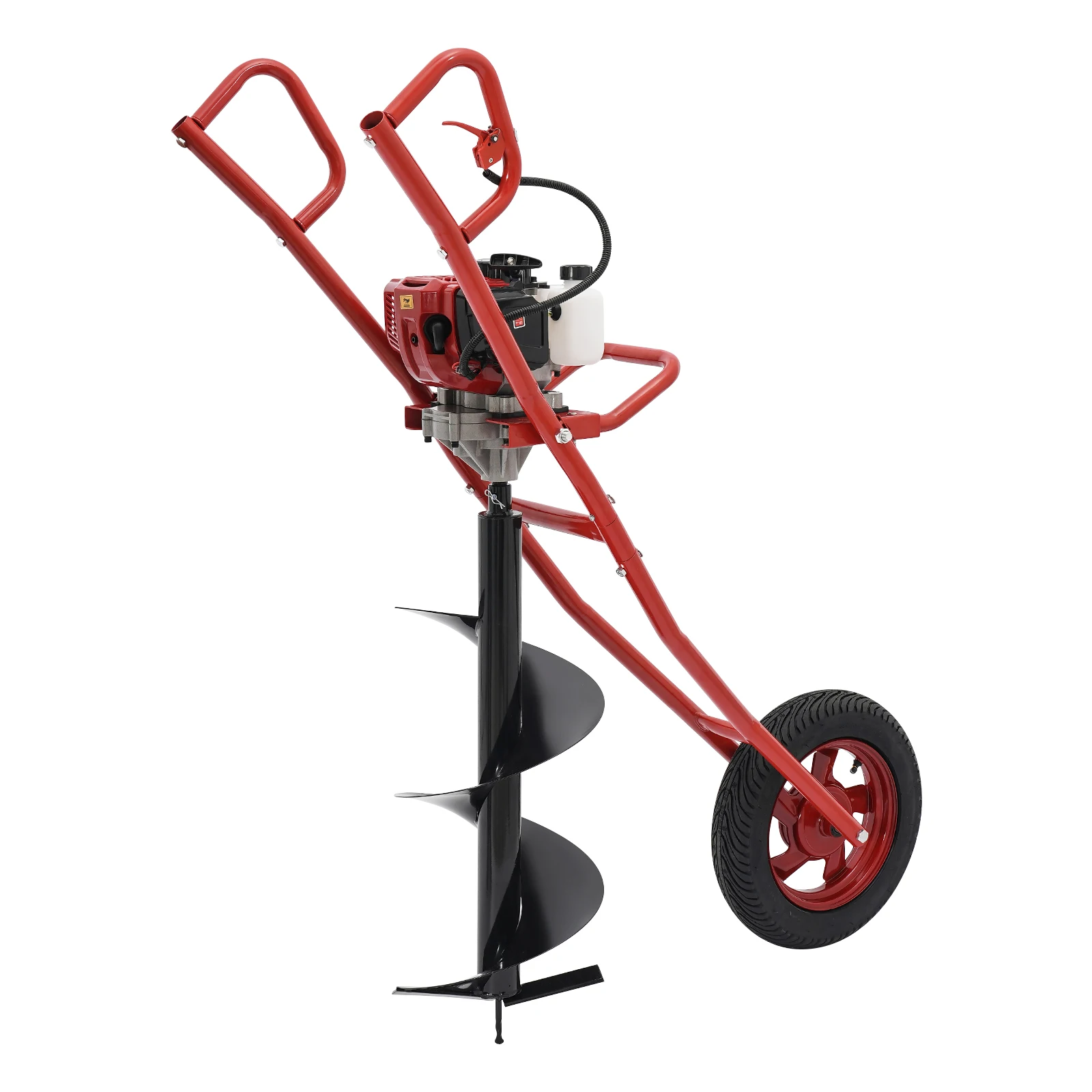 52CC 1.46KW Earth Drill with Wheel Auger Bit Portable for Fence Post Planting Excavation Projects