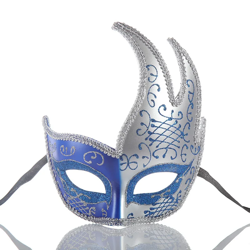 

Mask Plastic Halloween Half Face Ladies Silver Metal Feeling Suitable for Bar Nightclub Ball Stage Performance and Show Props1Pc