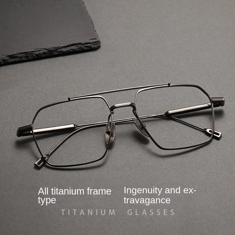 

Pure titanium dual beam pilot myopia glasses Xiongyi same model 81017 creates a large face thin viewing glasses frame
