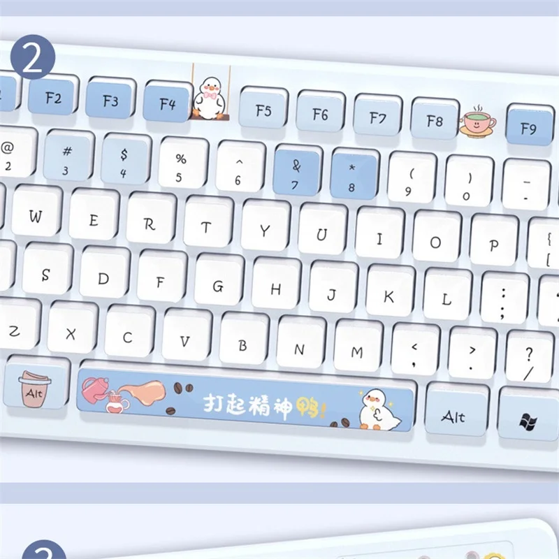 Pink Cute 2.4G Wireless Keyboard 104 Keys Kawaii Cartoon Gaming Computer Keyboard For Girl Gamer Silent Keyboard For Laptop PC