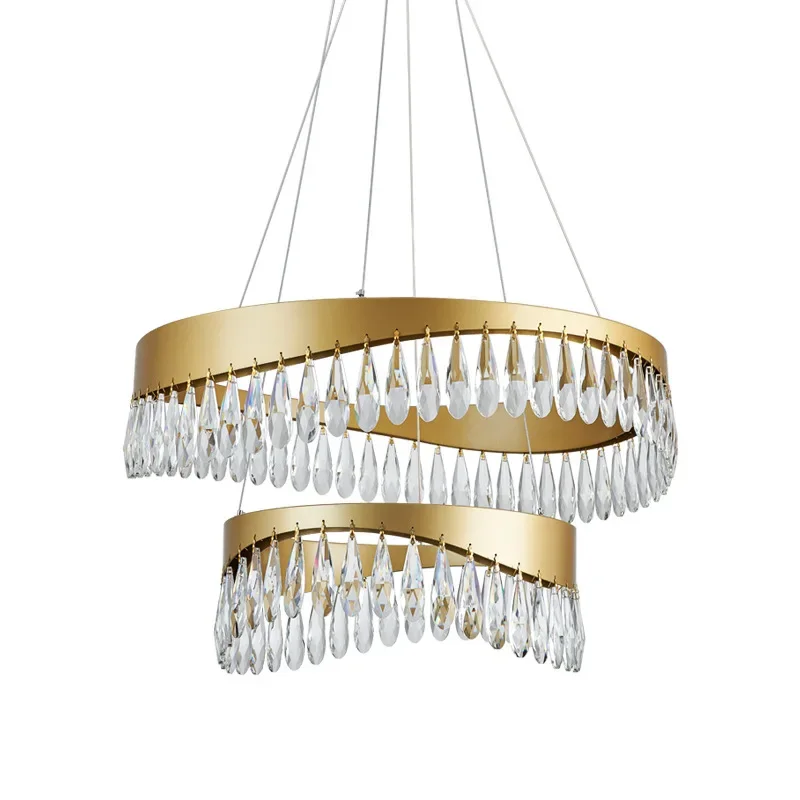 

Light luxury crystal chandelier, package combination wavy water drop chandelier, creative home simple lamps