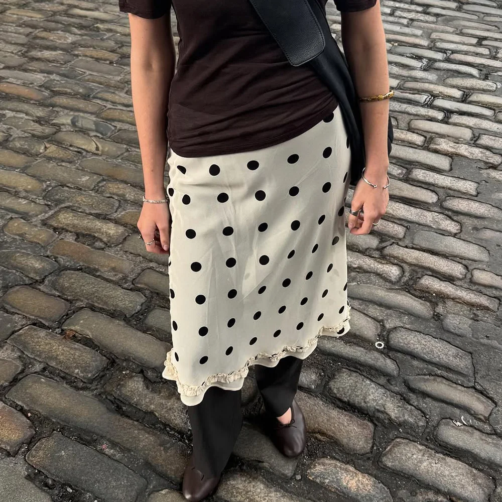 

Tuularose Summer Polka Dot Maxi Skirts Women's Fashion Loose Casual Skirts Streetwear Party Vacation Y2K New 2026 Female Skirts