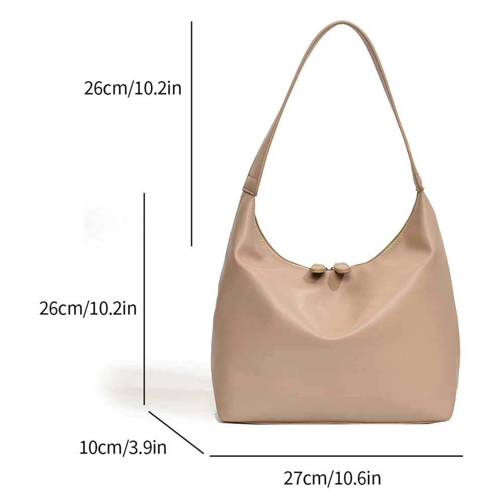 Women Simple Shoulder Bag PU Leather Versatile Armpit Bag Large Capacity Minimalist Shoulder Bag Daily Bag for Ladies