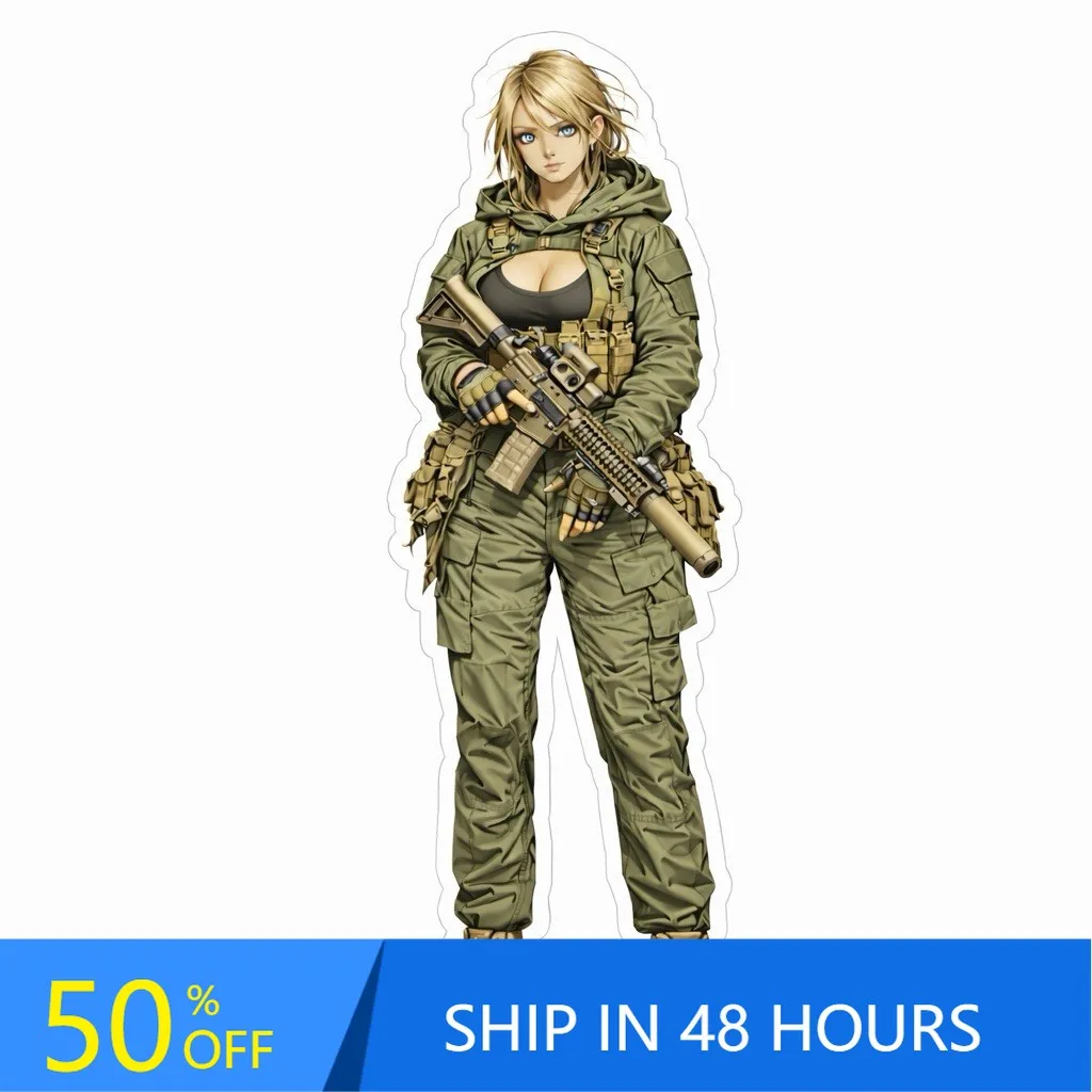 

Tactical Girl AR Gun Cool Window Boat Walls Car Gift Aesthetic Vintage Unique
