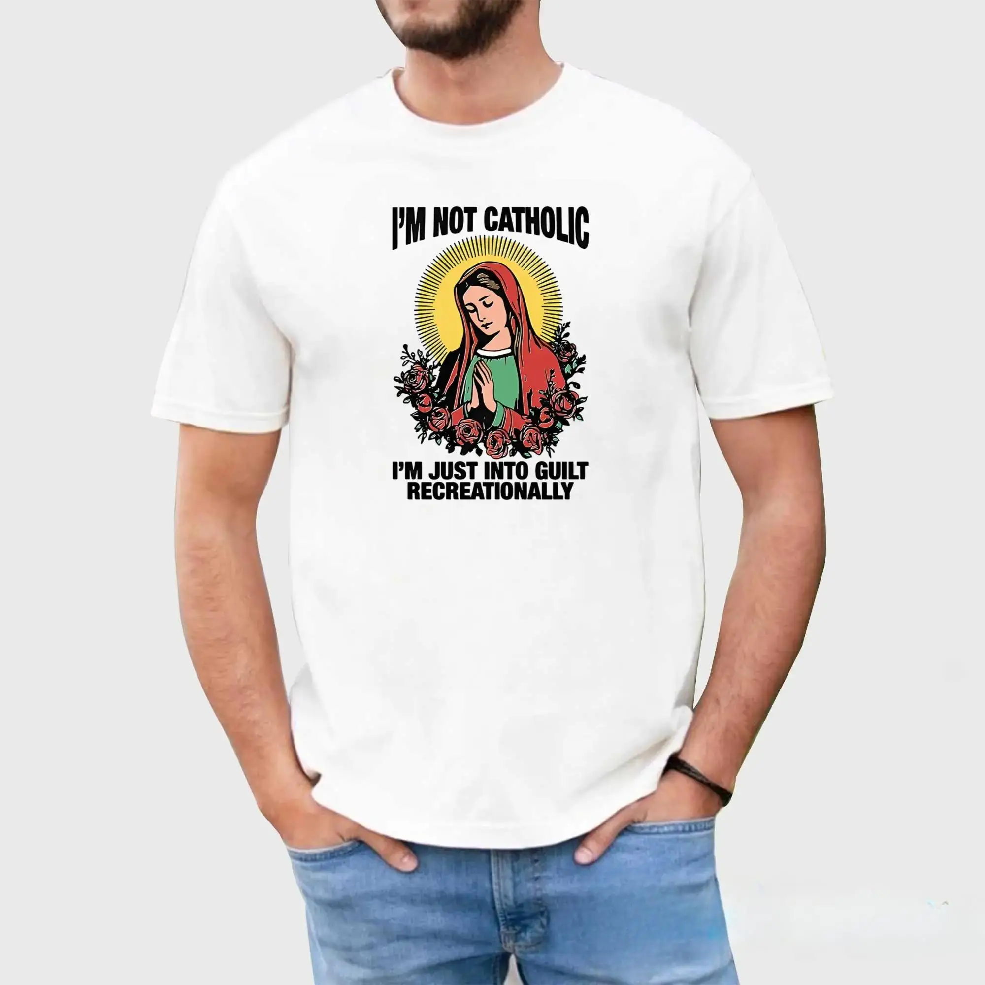 

T - shirt with a Witty Take on Guilt: “I'm Not Catholic, I'm Just into Guilt Recreationally”