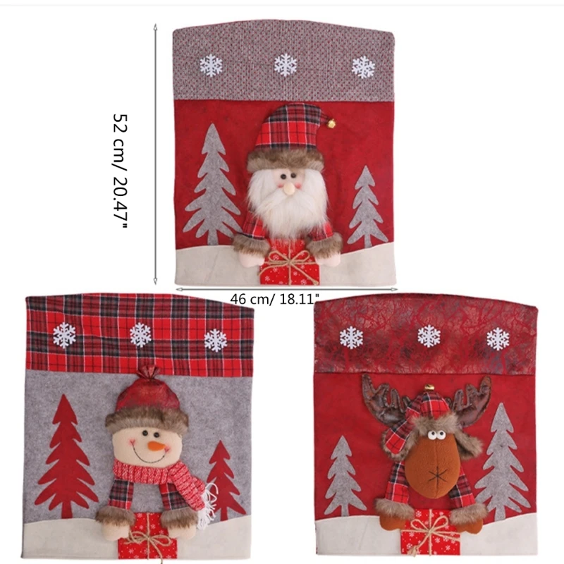 Funda para silla Navidad, para hogar, funda para asiento para silla, decoración Año Nuevo para fiesta
