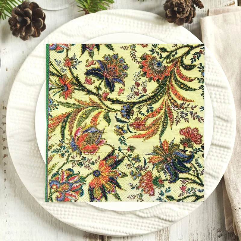 10/20 шт., 33 см, 2 слоя, цветные салфетки для праздничной вечеринки, одноразовые салфетки в богемном стиле, сделай сам, бумага для декупажа