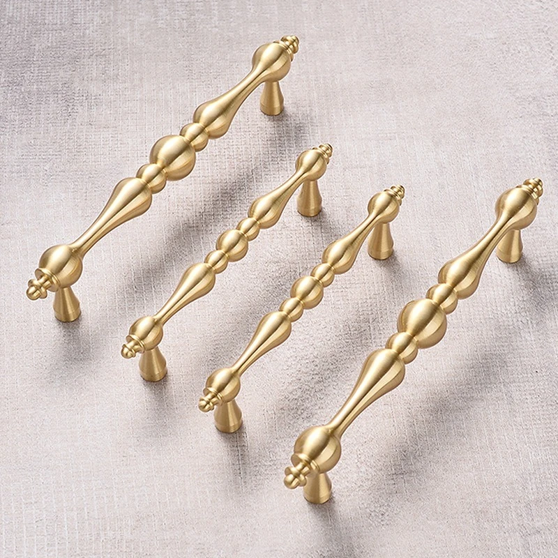 Hulu Kupfergriff für Kleiderschranktür, Gold, Luxuriöser Nordischer Stil, Schuhschrank, Schublade, Nachttisch, Doppelloch, Einfache Knöpfe aus Reinem Kupfer – Detail 1