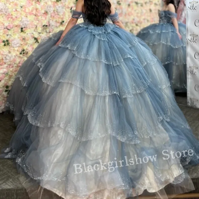 Vestidos de graduación de princesa brillante, vestidos de quinceañera, un hombro, lentejuelas incrustadas, cuentas de cristal, vestidos de pastel de los 16