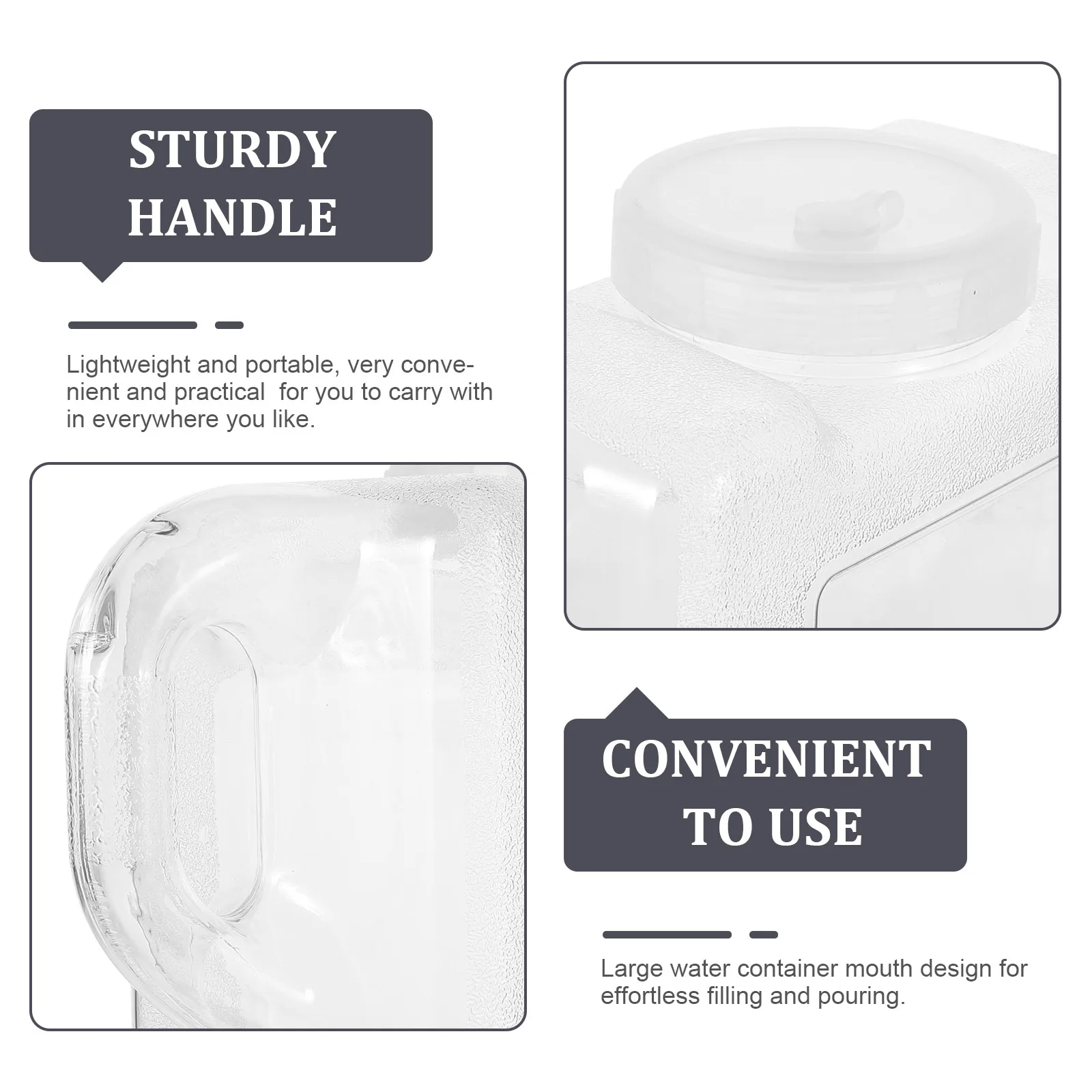

1 Set 5L Large Capacity Storage Container With Faucet Portable Jug For Camping Hiking Outdoor Transparent Bucket Vehicle-Mounted