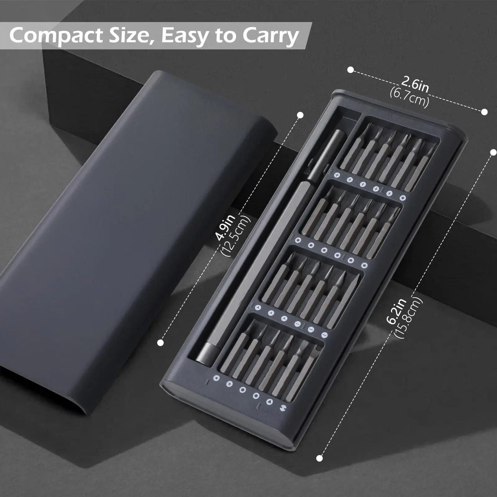 25 in 1 mini screwdriver set, flat head and cross shaped small screwdrivers, suitable for electronic products