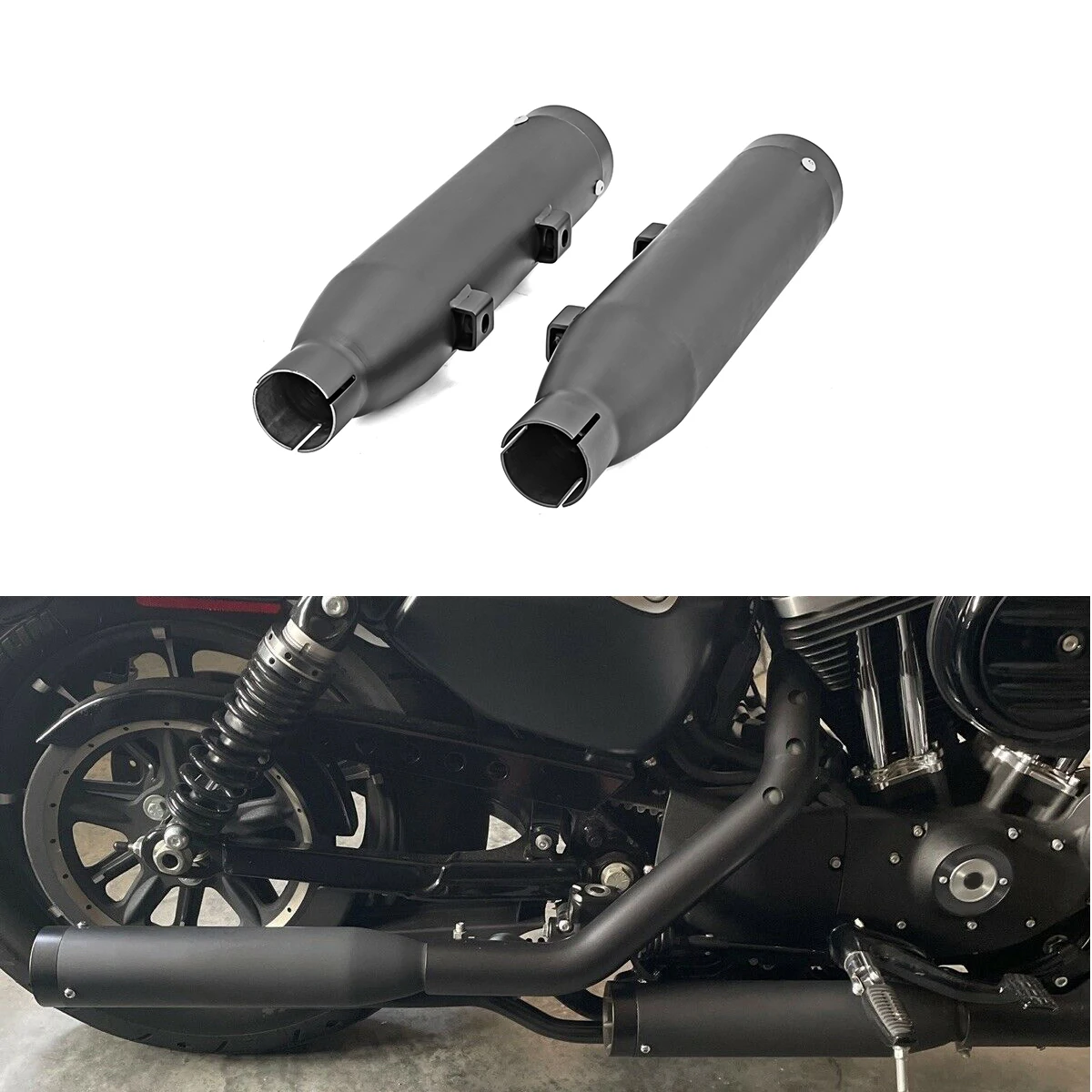 

Motorcycle 3 " Slip-On Exhaust Muffler Straight Cut For Harley 2014-2022 Sportster XL 883 / 1200 & Iron XL883N Accessories