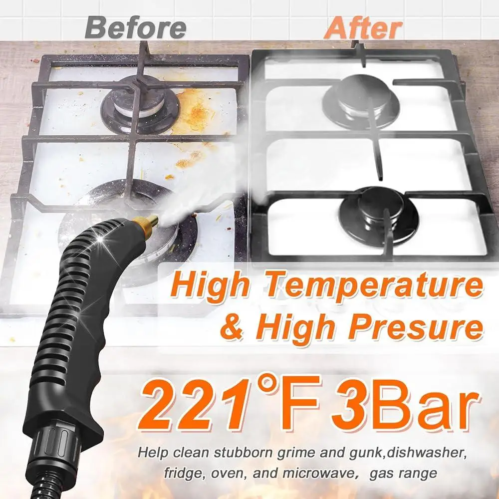 2500W High Temperature Handheld Steam Cleaner Portable High Pressure Steamer Deep Cleaning Couch Grout Appliances Rapid Heat Up