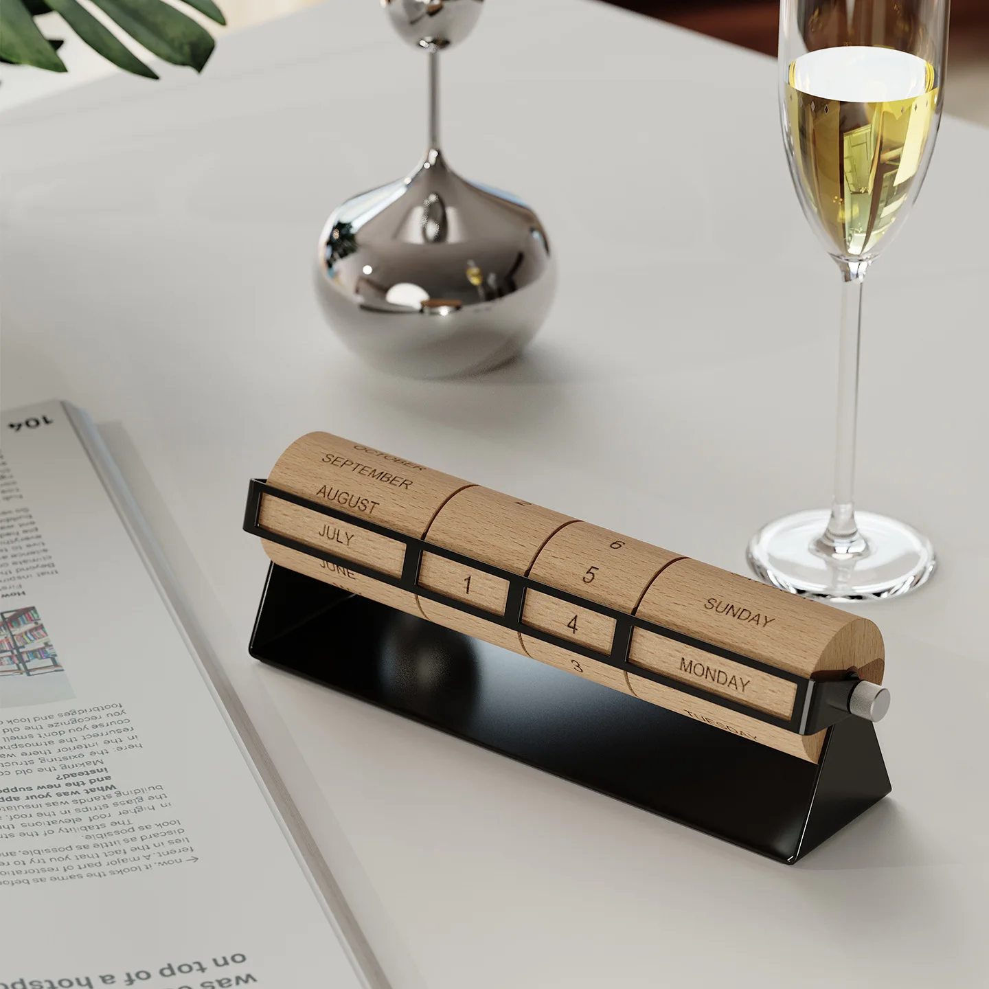 Metal Wood-framed Calendar. Hand-set Perpetual Calendar Wall Calendar. Creative Desk, Living Room And Bedroom Decoration