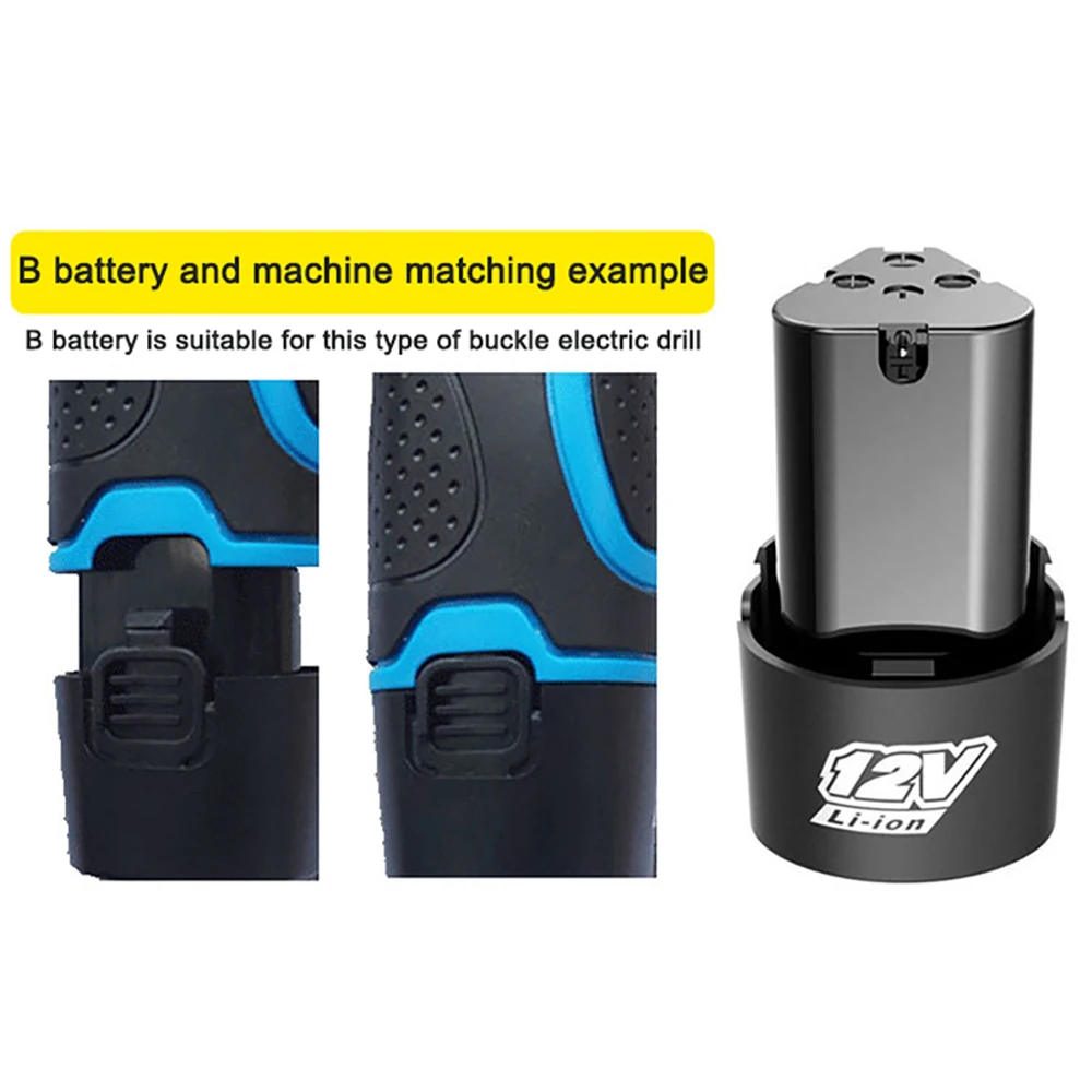 Trapano elettrico domestico 12V 4000mAH Batteria al litio ricaricabile ad alta capacità per utensili elettrici per cacciavite elettrico a batteria