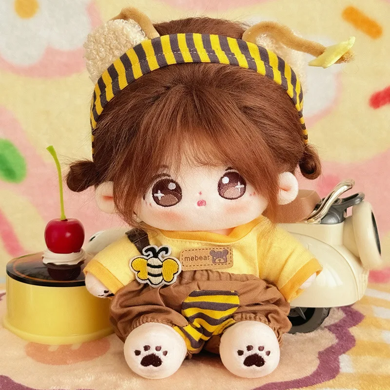 Bonita muñeca Idol de 20cm con ropa, muñecos de algodón de peluche Kawaii, juguete de peluche para niñas y niños, regalo de cumpleaños