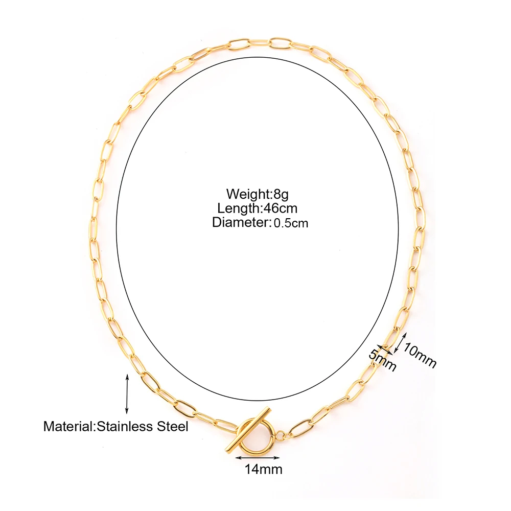 New Exquisite Commuter Neck Stainless Steel Necklace OT Cross Chain Necklace Luxury Neck Jewelry Personalized Gifts For Women