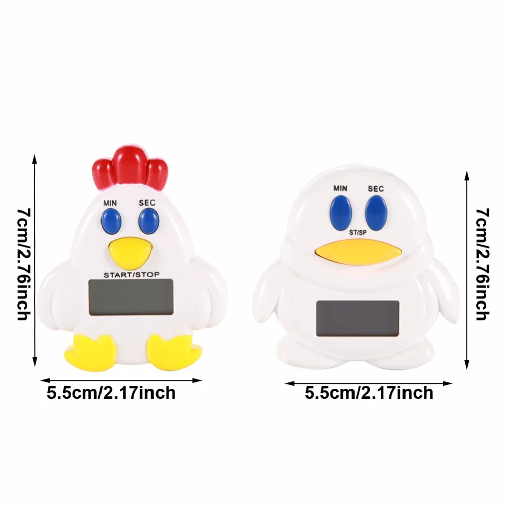 1pc 100 Minutes Cute Cartoon Chicken Kitchen Timer Electronic LCD Digital Chicken Timer Cooking & Baking Alarm Reminder