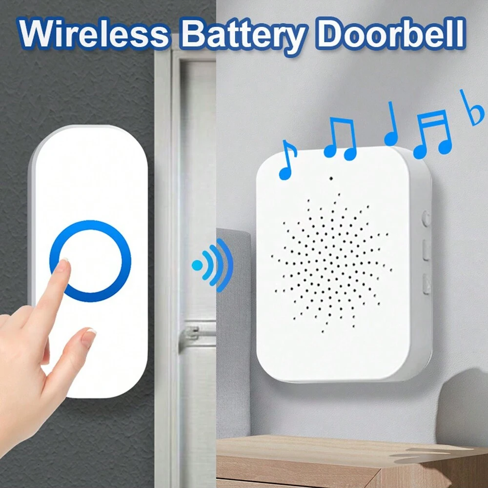 Wireless USB Doorbell Waterproof Welcome Chime Home Door Bell Intelligent 20 Songs Alarm Easy to Install No Wiring Required