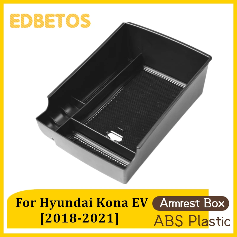 Car Armrest Storage Box Tray For Hyundai Kona EV 2018 2019 2020 2021 Accessories Only Fit For Electric Version