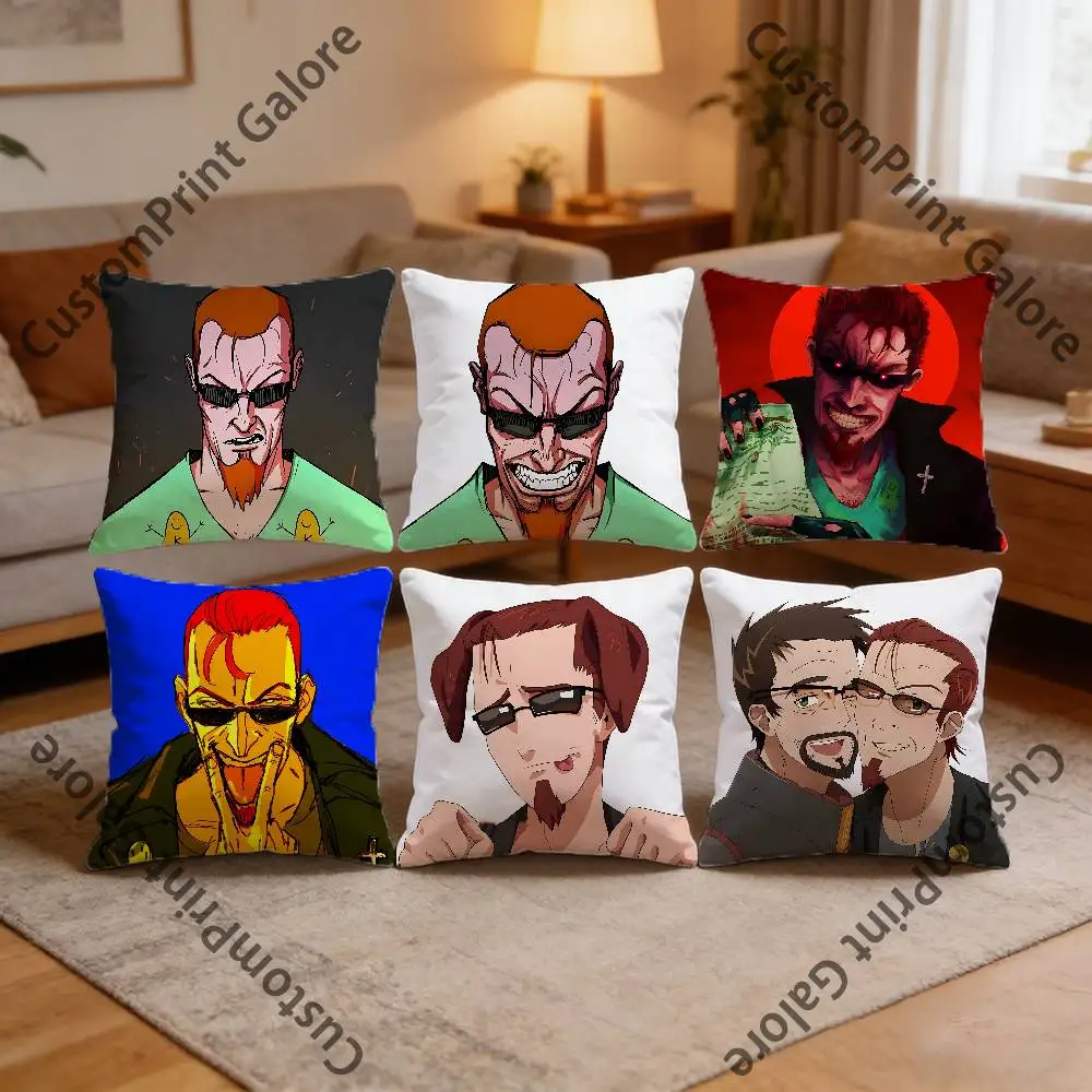 

The P-Postal D-Dude Pillow Cover Polyester Square Cushion Case 45 cm Decorative for Home Couch Bed Car Decor
