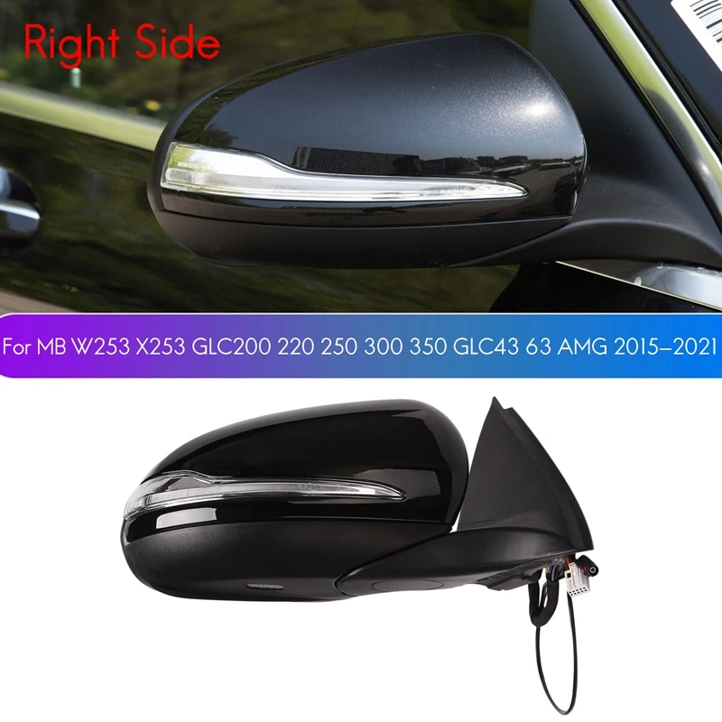 Rear View Mirror Assembly Blind Spot For Mercedes Benz W253 X253 GLC Class GLC220 GLC300 GLC350 Black