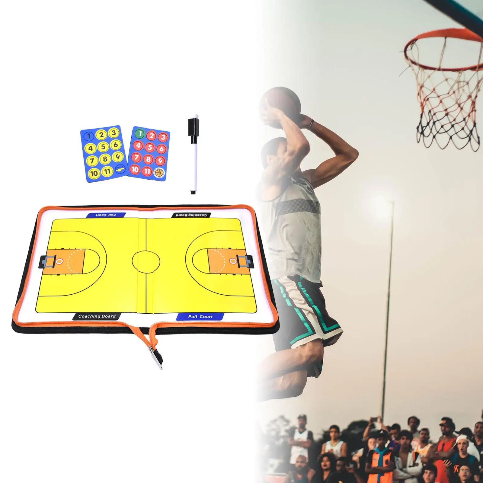 

Basketball Coaching Board Techniques Strategy Teaching Training Plan Demonstration Gifts Folding Clipboard Dry Erase Play Board