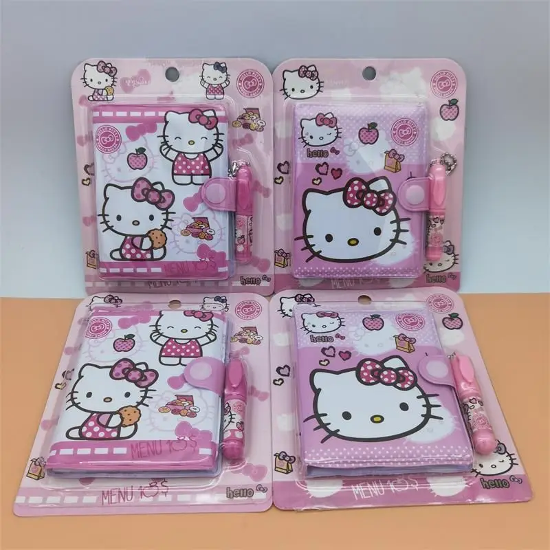 New Hello Kitty Kawaii Cute Cartoon Girl Heart Glue Cover Notebook Manual Set Creative Peripheral Portable Mini Wholesale