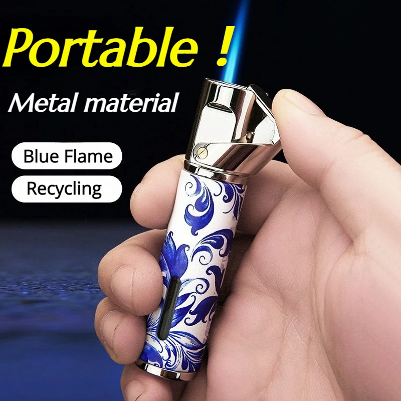 

Newest Portable Small Windproof Inflatable Lighter,Metal, Personalized Color Printing Pattern, Men's Cigar Lighter, Holiday Gift