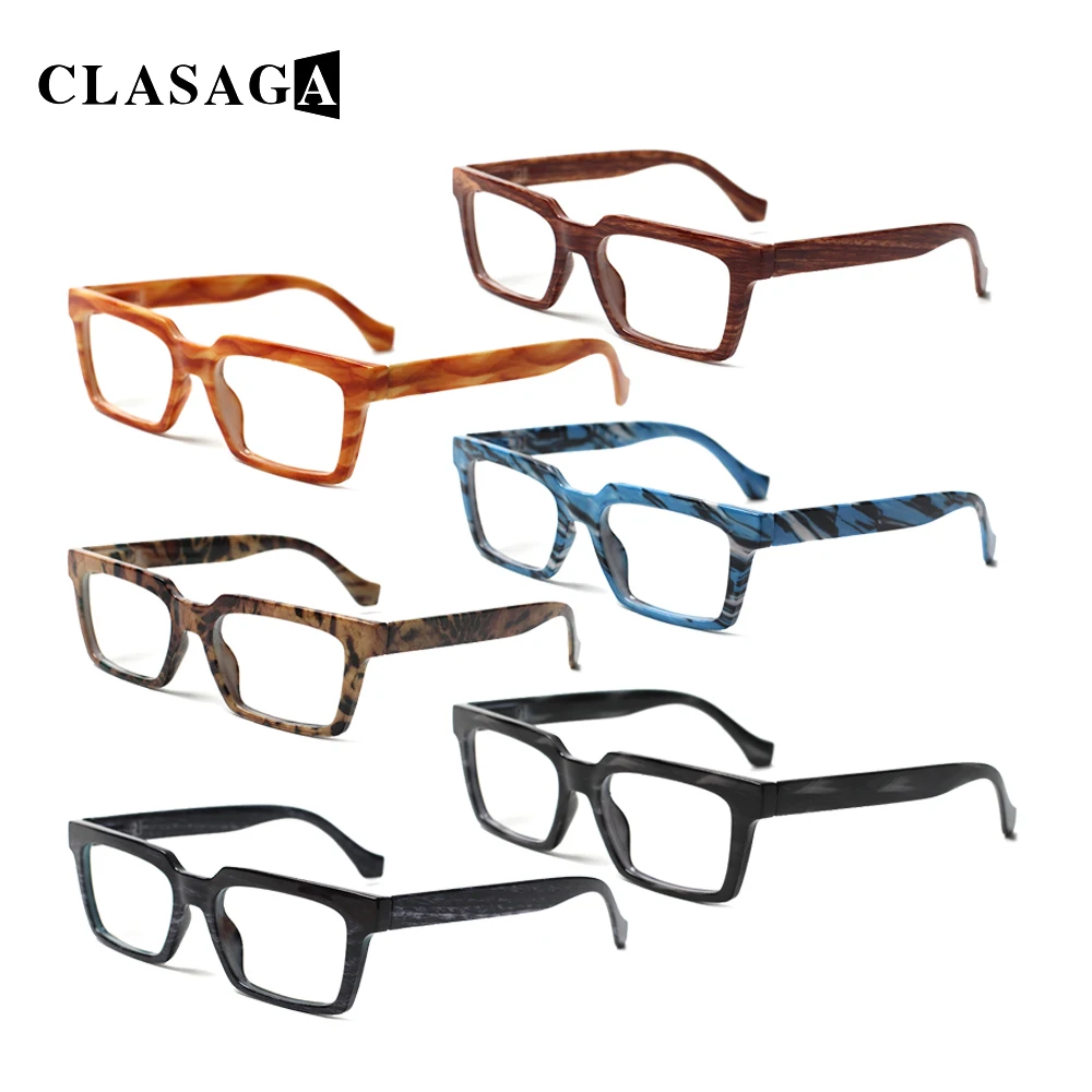 CLASAGA Reading Glasses for Women and Men Large Rectangular Classic Spring Hinged Lightweight HD Lens +2.0+2.5+2.75+3.0