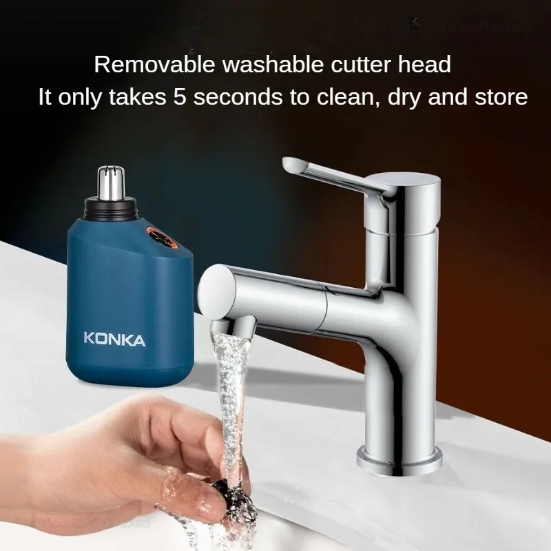 Youpin KONKA New Electric Nose Hair Trimmer for Men Nose Cleaning Nose Hair Trimming Mini Portable for Business Travel Washable