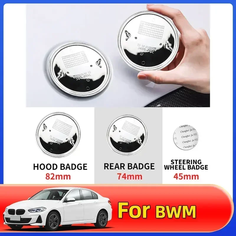 

1pcs All black 45mm 74mm 82mm rear boot badges front hood trunk Emblem Steering wheel for BMW M E46 E53 E90 E84 E93 F20 X3 X5 X6