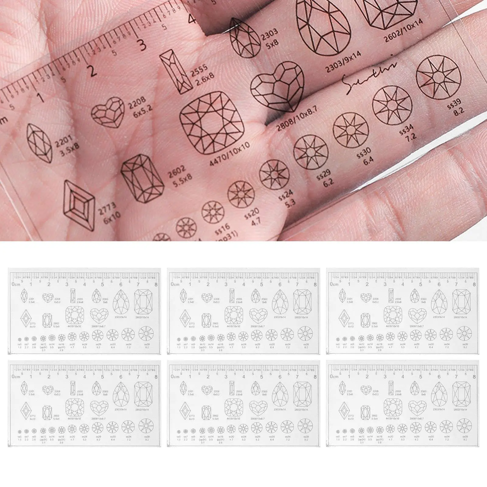 10pcs Flexible Nail Art Ruler Ultra Thin Portable Transparent Acrylic Manicure Set for Perfect Nail Design