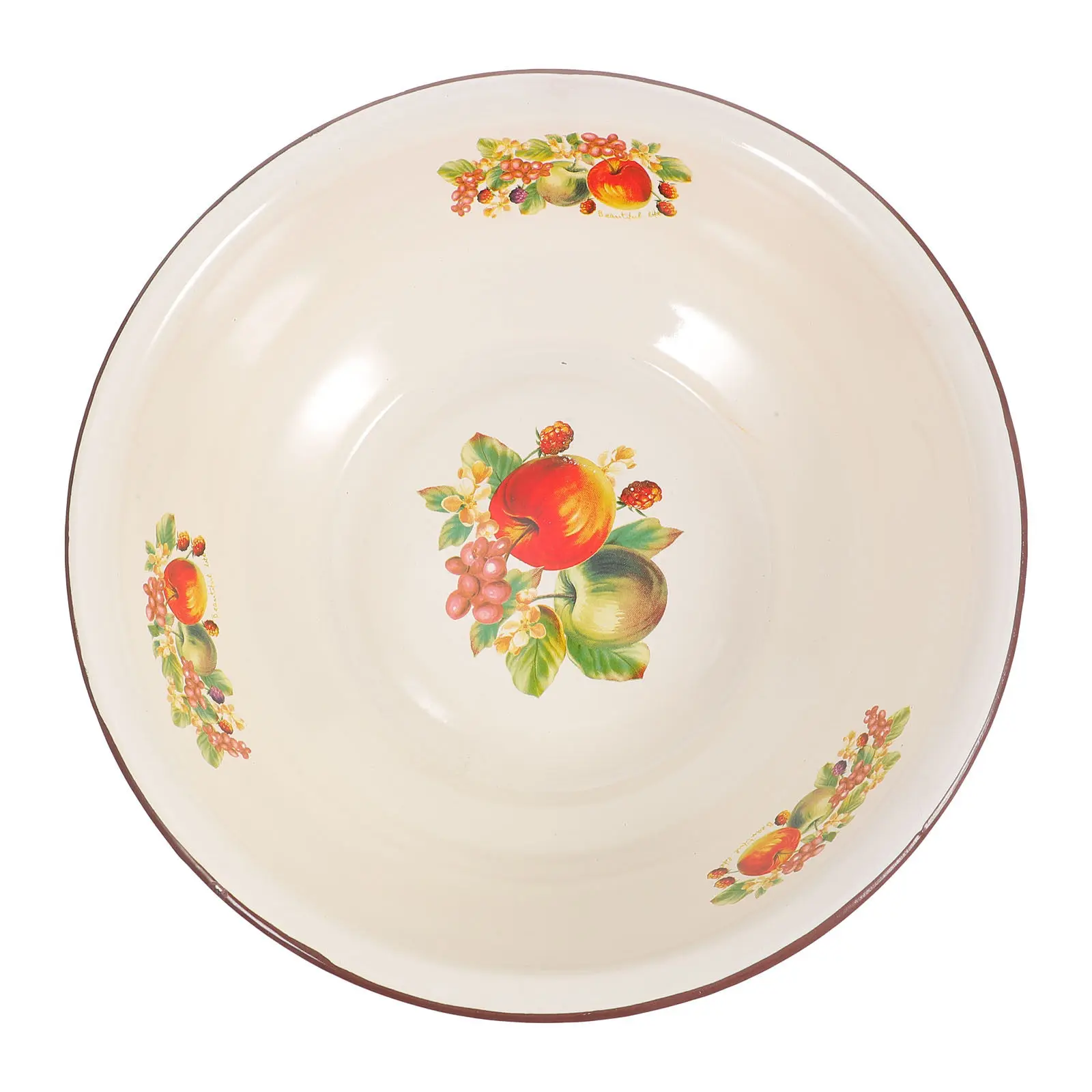 

1Pcs Retro Enamel Basin Thickened Mixing Bowl Kitchen Household Washing Face Dough Making Container Large Capacity Vintage Food