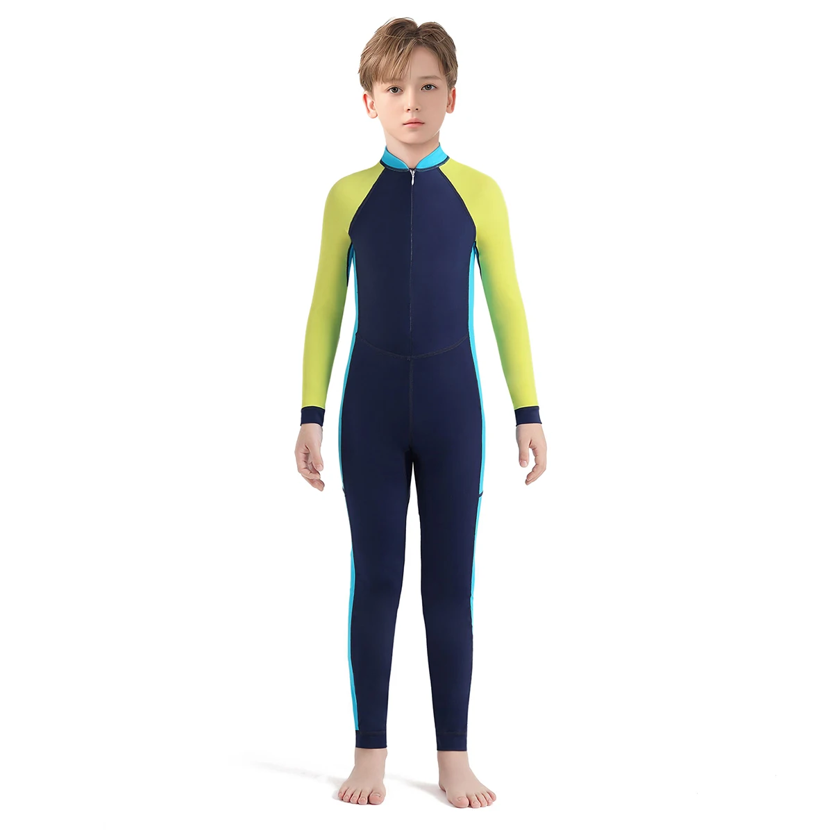 بدلة سباحة STLF للأطفال بأكمام طويلة من قطعة واحدة واقية من الشمس سريعة الجفاف للرياضات المائية الخارجية #6