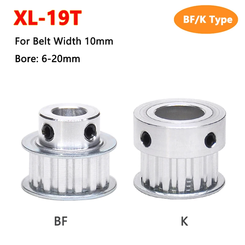 

1pc 19 Teeth XL Timing Pulley 19T Aluminum Synchronous Wheel for Belt Width 10mm Bore 6 8 10 12 12.7 14 15 16 17 18 19 20mm