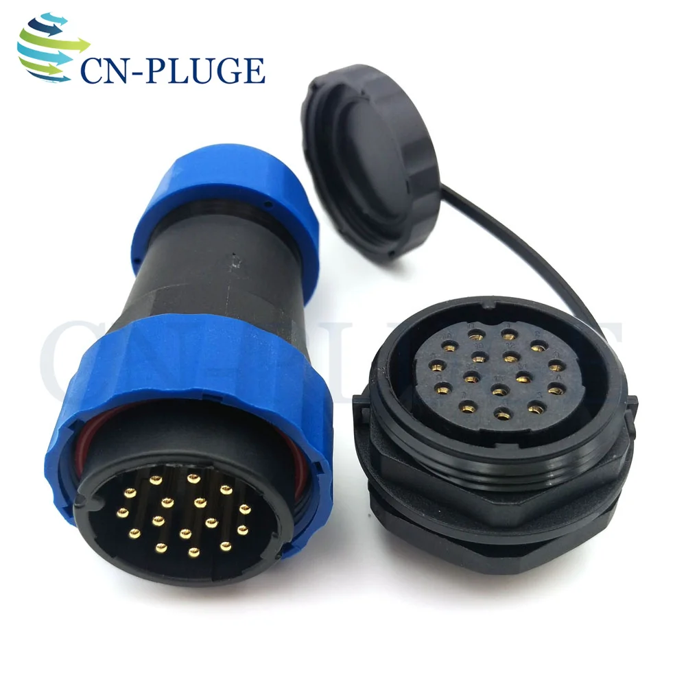 SD28 Series 28mm Nut Panel Mount Connector 2 3 4 5 6 7 8 9 10 12 14 16 19 22 24 26 Pin Outdoor Waterproof IP68 Male Plug