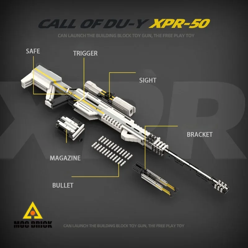 MOC XPR-50 CSGO PUBG APEX Call Of Duty Toy Building Block Gun Can Be Assembled And Can Shoot Adult Giant Boy Birthday Gifts