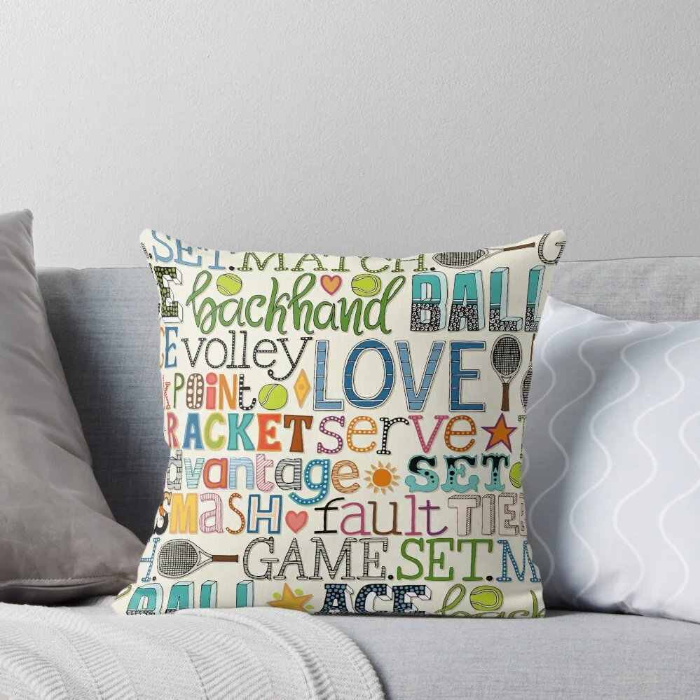 

tennis typography Throw Pillow Plaid Sofa Christmas Pillow Cases New year pillow
