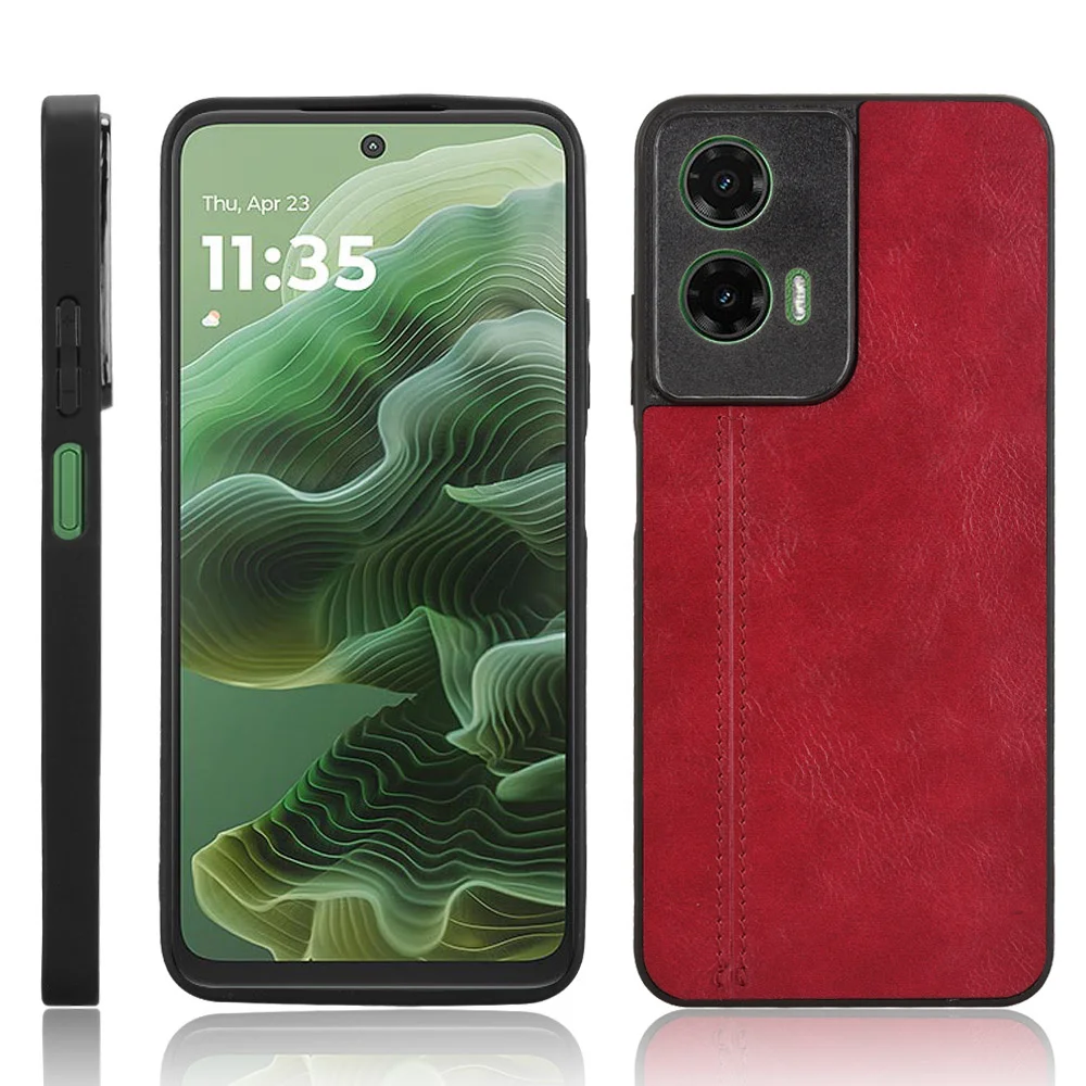 ل Moto G35 G55 5G الصلب غطاء مقاوم للصدمات جراب هاتف ل Moto G35 G55 G 35 G 55 موضة كامل بولي Leather الجلود الهاتف كوكه