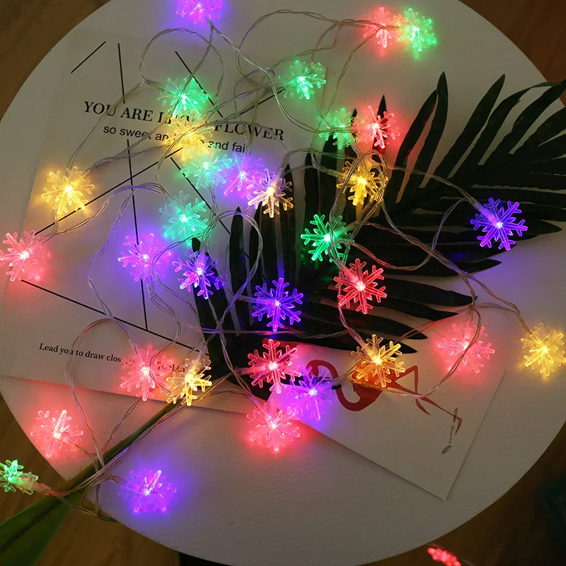 

Battery Powered Snowflake LED String Lights Festival New Year Christmas Decors for Indoor Bedroom Home Tree Decoration