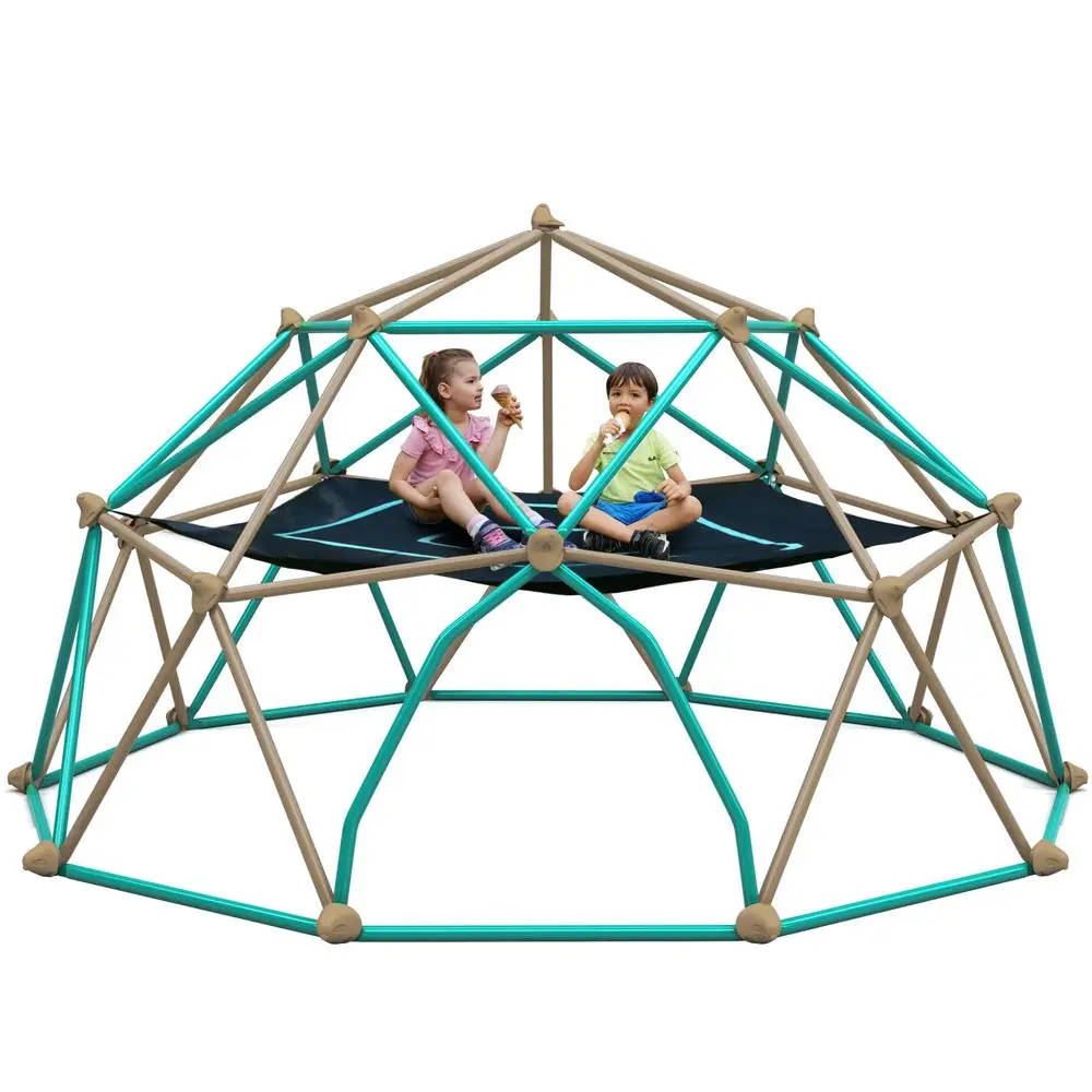 

Climbing Dome with Hammock, Outdoor 12FT Dome Climber Play Den for Kids 310 Supporting 1000 lbs, Easy Assembly Playground Jungl
