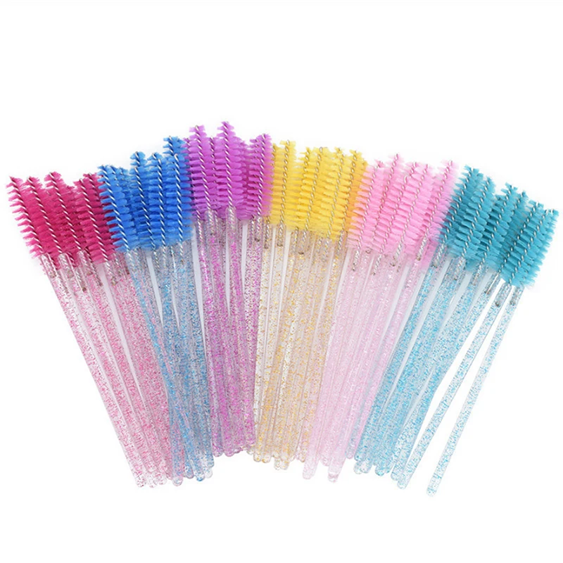 50Pcs Crystal Eyelashes Brush Comb Disposable Eye Lashes Extension Mascara Wands Makeup Professional Makeup Beauty Tool