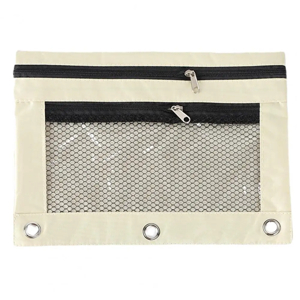 

Stationery Storage Bag Capacity Mesh Windows Zippered Pencil Bag for Home School Organization Binder Stationery for Offices