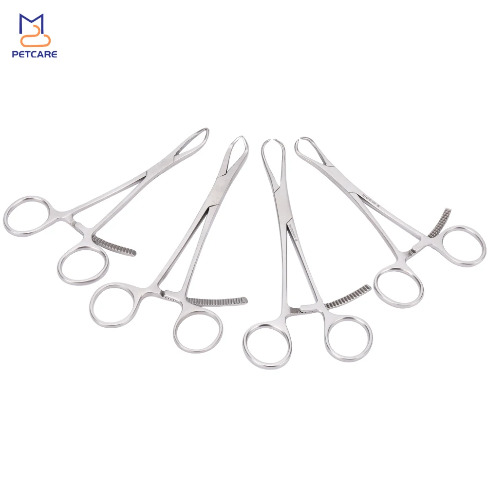 Pointed and Serrated Bone Reduction Forceps,Veterinary Orthopedic Surgery Instruments, Surgical Hand Tool, Medical Accessories,